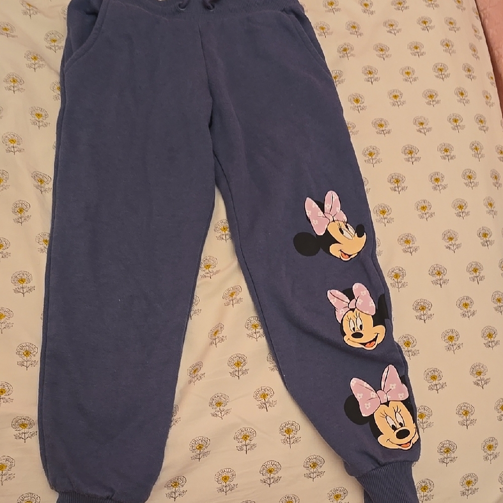 Disney Kids Blue Joggers with Minnie Mouse Design